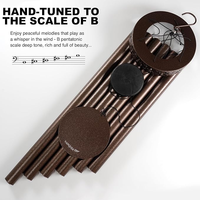 Extra Large Wind Chimes for Outside Deep Tone - 58'' Outdoor Clearance, Deep Tone Wind Chimes, Memorial Wind Chime, Sympathy Gift, Patio Yard, Home Décor, Bronze (58" Bronze)