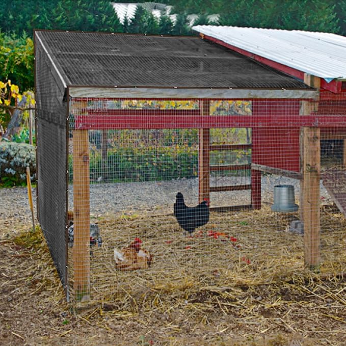 winemana 40% Black Shade Cloth, 6.6 x 6.6 FT Durable Mesh Tarp with Grommets, Resistant Garden Sun Shade Netting, Shading Antifreezing for Pergola, Greenhouse, Plants Growing, Chicken Coop