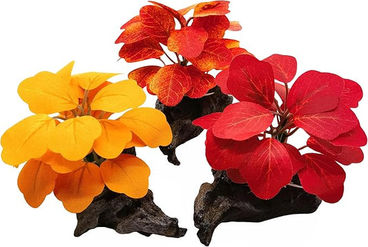 M2cbridge Artificial Fish Tank Plants Silk Aquarium Plastic Plant Aquatic Water Grass Foreground Decor(3PCS Small Colorful)
