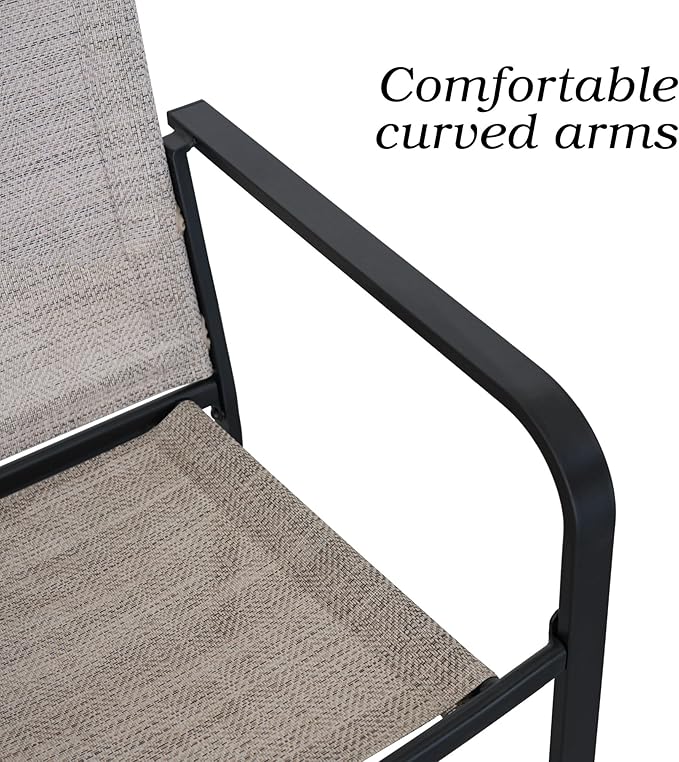 Patio Dining Chairs Set of 4, Outdoor Stackable Dining Furniture Set, All Weather Dining Set for Lawn, Garden, Backyard, Poolside, White