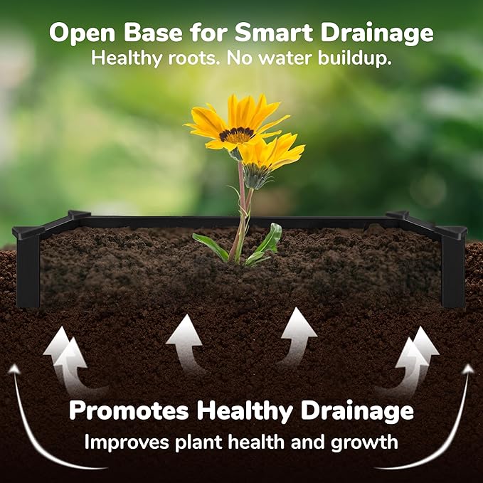 Raised Garden Bed - 1x1 ft Planter Box - White HDPE - No Tools Needed - DIY Kit for Urban Gardening, Flowers, Herbs & Vegetables - Made in The USA - 2 Pack