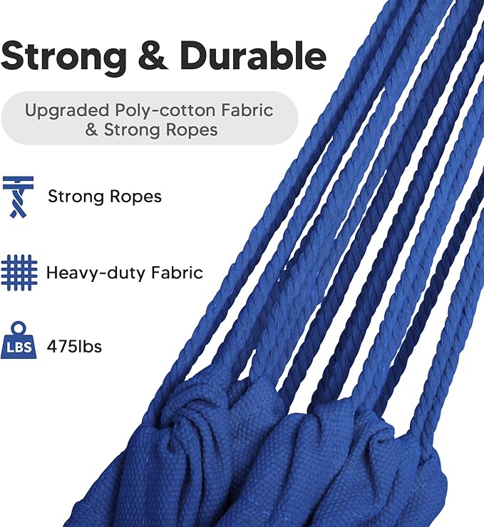 SUNCREAT Hammocks for Outside, Portable Camping Tree Hammock, Hammock Replacement for Stand, Navy