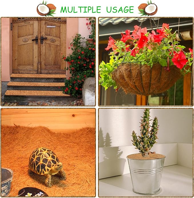 Riare 2 Pack 16 × 80 Inch No-Slip Ice and Snow Carpet Mats- Waterproof Outdoor Coconut Fiber Carpet Anti-Slip Coir Runner for Walkways, Front Door, Stairs, Porch Safe & Stable Walking