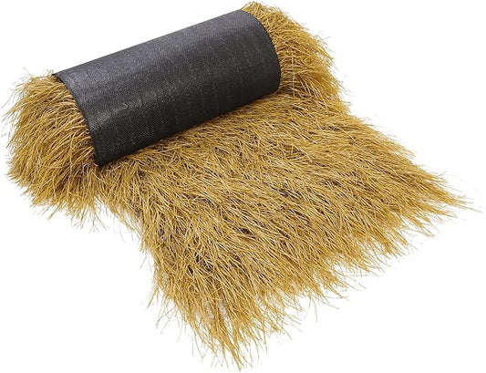 NAHARO Tiki Thatch Grass Roof, Mexican Artificial Straw Roll for Tiki Bar Hut Party Garden Fence Patio DIY Crafts,Palapa Thatch Roofing Duck Blind Grass Hay Bales for Decoration (Yellow, 48" x 16")