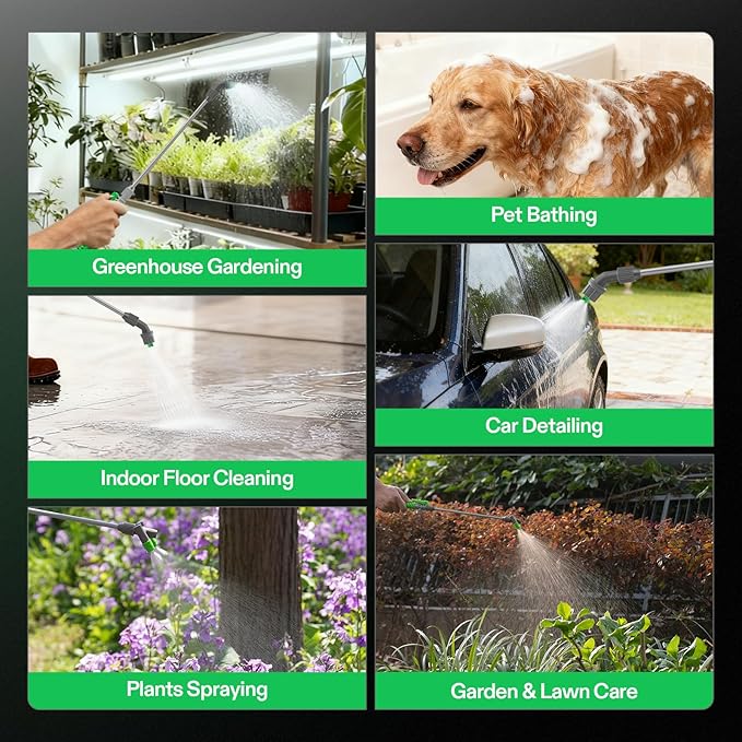 VIVOSUN 1.6 Gal/6L Pump Sprayer, Garden Water Sprayer for Plants, Weeds & Lawn Care, with 3 Nozzles, 50'' Long Hose & Pressure Relief Valve