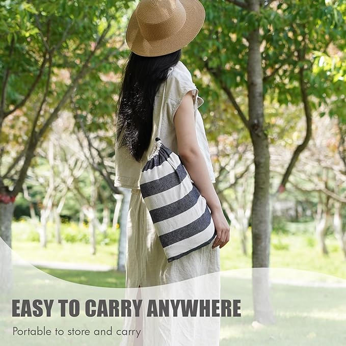 INNO STAGE Brazilian Hammock with Tree Straps - Cotton Hammocks Portable Hammock with Carry Bag for Backyard, Porch, Outdoor and Indoor Use