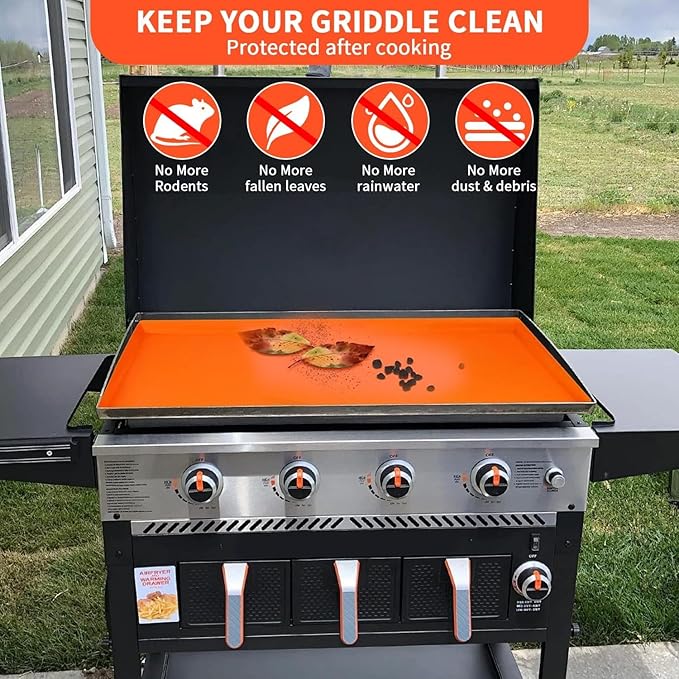 Karrong 36"" Silicone Griddle Cover for Blackstone, Large Grill Mat BBQ Grill for Blackstone Kitchen Cooking & Countertop Griddle Accessories, Protects Griddle from Rodents, Insects, Dirt
