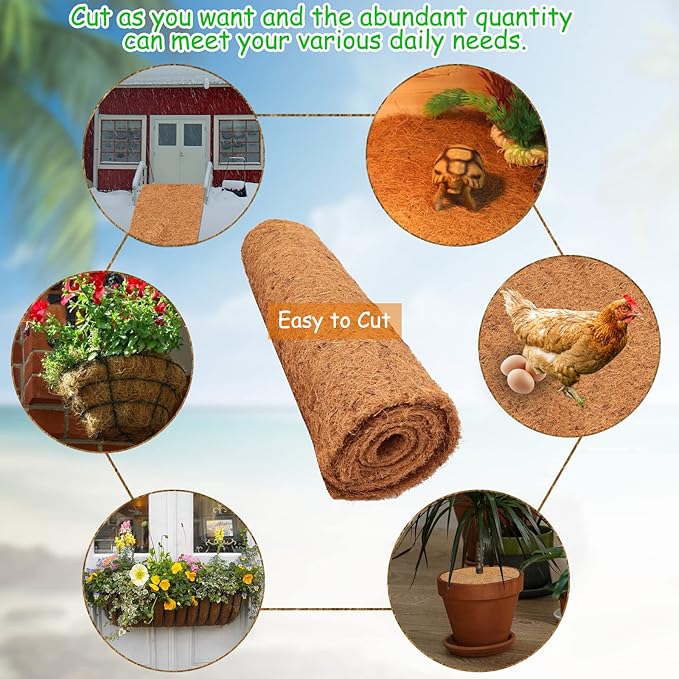 Riare 2 Pack 16 × 80 Inch No-Slip Ice and Snow Carpet Mats- Waterproof Outdoor Coconut Fiber Carpet Anti-Slip Coir Runner for Walkways, Front Door, Stairs, Porch Safe & Stable Walking