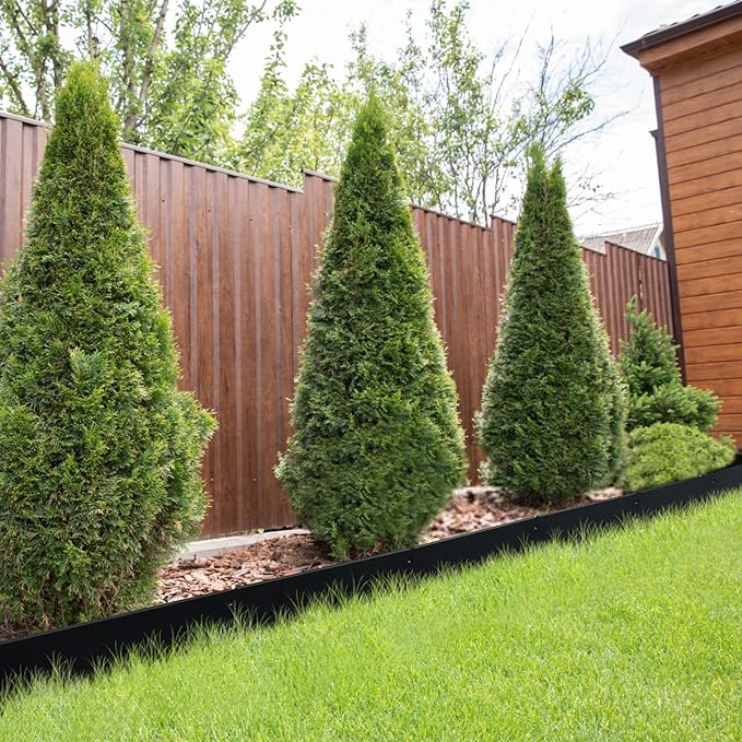 Metal Lanscape Edging 20“ L * 12” H Strips Black Steel Edging for Lanscape 12pcs for Enhanced Garden, Yard, Park, DIY Outdoor Patio (Black, 12 inch)