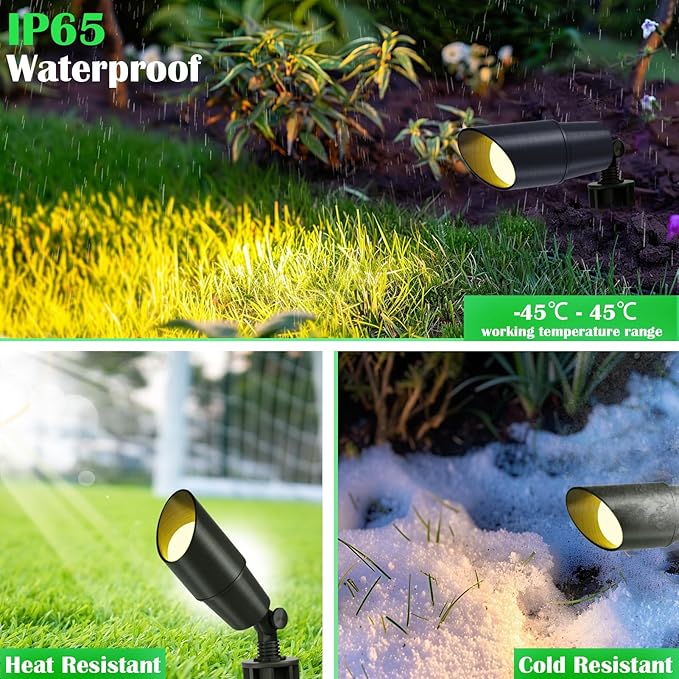 RGB Landscape Lighting, Smart Low Voltage Landscape Lighting Kit with Color Changing, 4 Pack 12 Volt Landscape Lights, Outdoor Spot Lights for Yard Garden Lighting,Remote/APP/Voice Control.