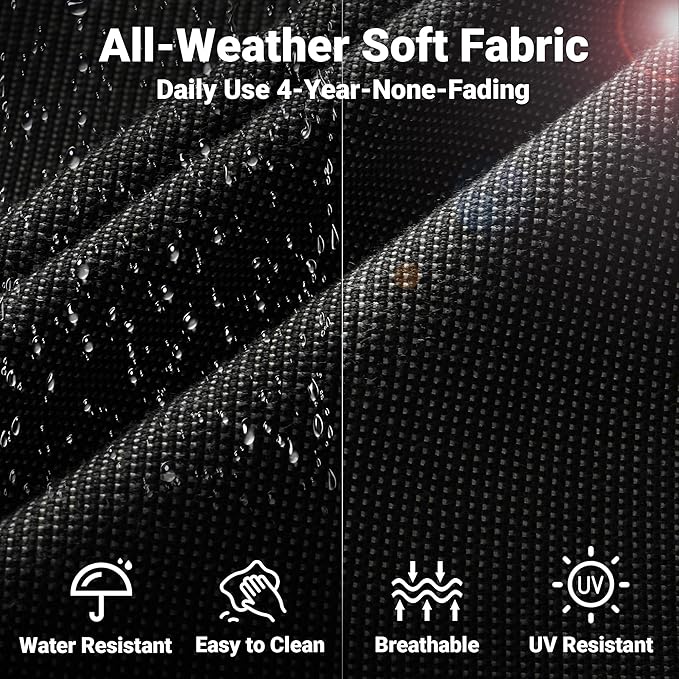 ovios 2 Pieces Patio Furniture Set, Outdoor Wicker Sofa with Glass Coffee Table, All Weather High Back Rattan Loveseat Couch 2 Seats with Comfy Cushions, Black