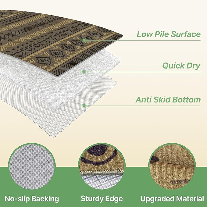 GENIMO Outdoor Rug for Patio Clearance, 8'x10' Reversible Plastic Straw Rugs, Lightweight Waterproof RV Camping Mat for Camper, Balcony, Deck, Backyard, Picnic, CoffeeBeige