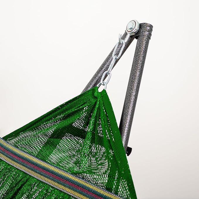 Best Home Fashion Hammock with Collapsible Steel Stand 450 lbs Capacity & Carrying Case, Portable & Adjustable, Perfect for Camping Beach Summer Patio, EZ Daze Foldable Hammock with Stand- Green