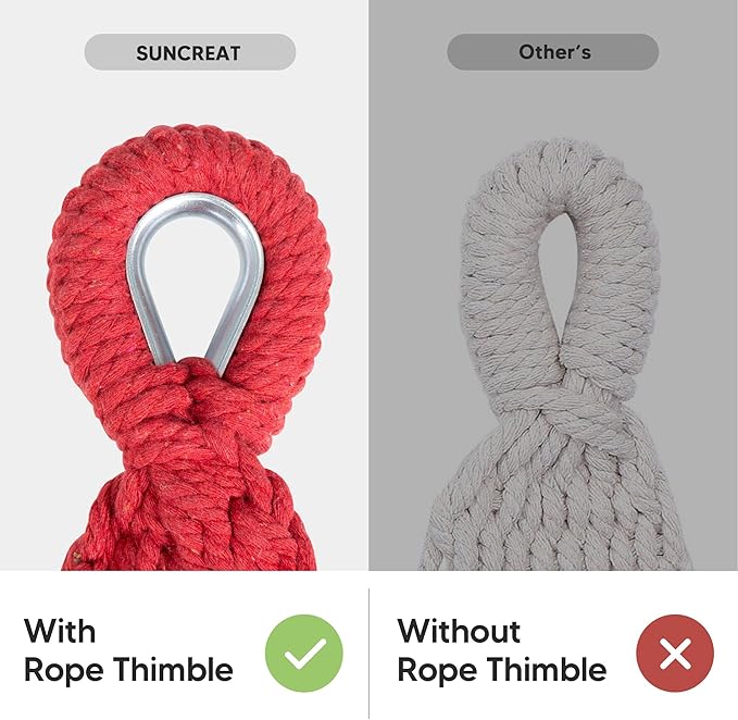 SUNCREAT Hammocks for Outside, Portable Heavy Duty Tree Hammock, Red Stripes