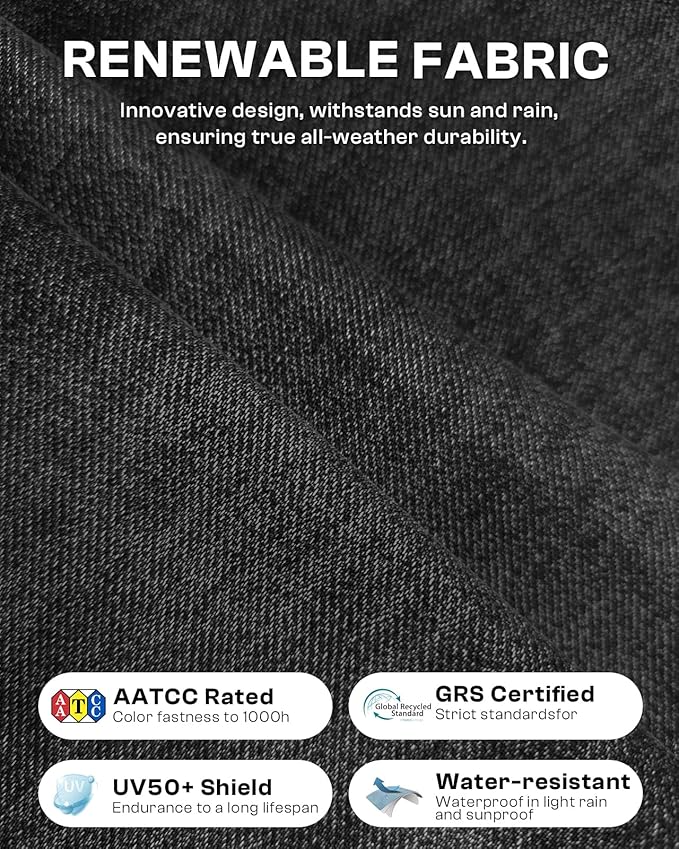 Aluminum Outdoor Patio Furniture Set 5 Piece, Oversized Patio Conversation Sets Widened Armrest & Ultra-Thick Cushions, Deep Seating Modern Sectional Furniture for Backyard, Porch, Graphite