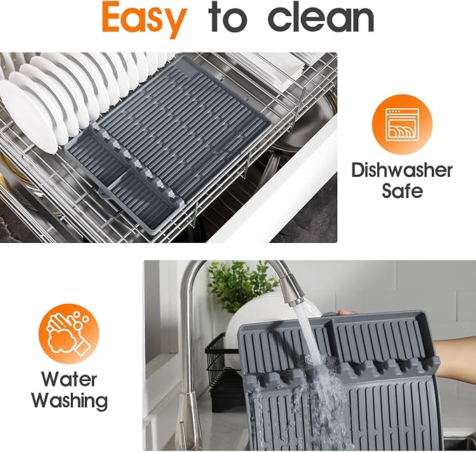 Silicone Griddle Tool Mat for Blackstone, 16"x11.5" Easy to Clean Heat Resistant Non-Stick Antislip Spatula Mat Griddle Accessories for Outdoor Grill BBQ Cooking Kitchen Counter (Gray)