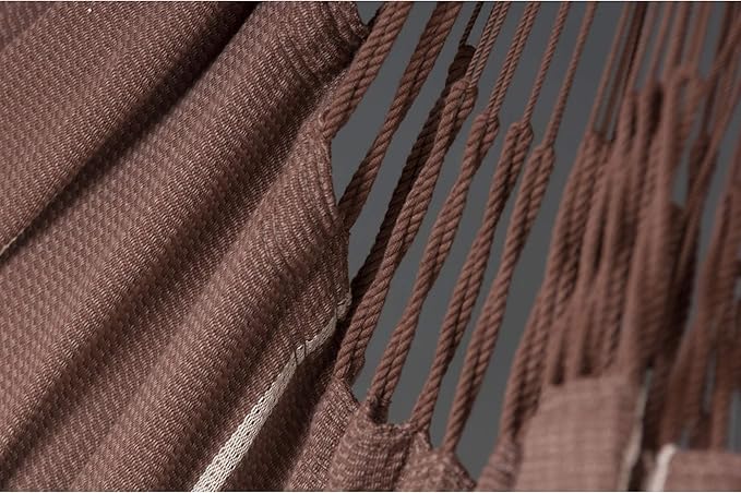 LA SIESTA® - XL King Habana Cotton Hammock Chair & CasaMount - Hanging Chair w/Suspension Kit for Walls Ceilings & Square Beams - Indoor Outdoor Swing Hanging Chair Bedroom Patio Balcony - Chocolate