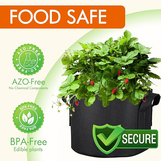 Gardzen 2-Pack 40 Gallon Grow Bags, Aeration Fabric Pots with Handles, Pot for Plants