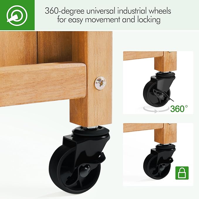 Yaheetech 72" H Horticulture Garden Planter with Trellis for Vine Climbing Plants Garden Box Outdoor w/Drainage Holes Raised Garden Bed Garden Planter Box for Flowers, Herbs Light Brown