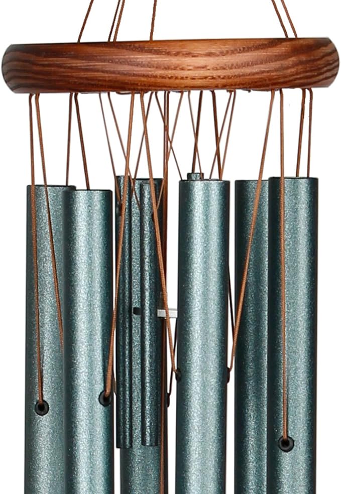Woodstock Wind Chimes for Outside, Garden, Patio, Porch and Outdoor Decor (32") Pachelbel Canon Chime Green Wind Chime Gifts (PCCG)