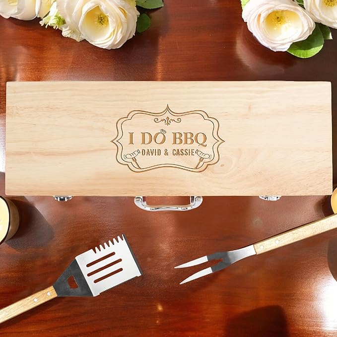 Personalized Wedding Gifts, 11 Pcs Stainless Steel Barbecue Grilling Accessories, Customized BBQ Wedding Gifts, Wedding Gifts For Couple & Newlyweds, Wedding Gift Ideas, Custom Wedding Gift, BBQ Tools