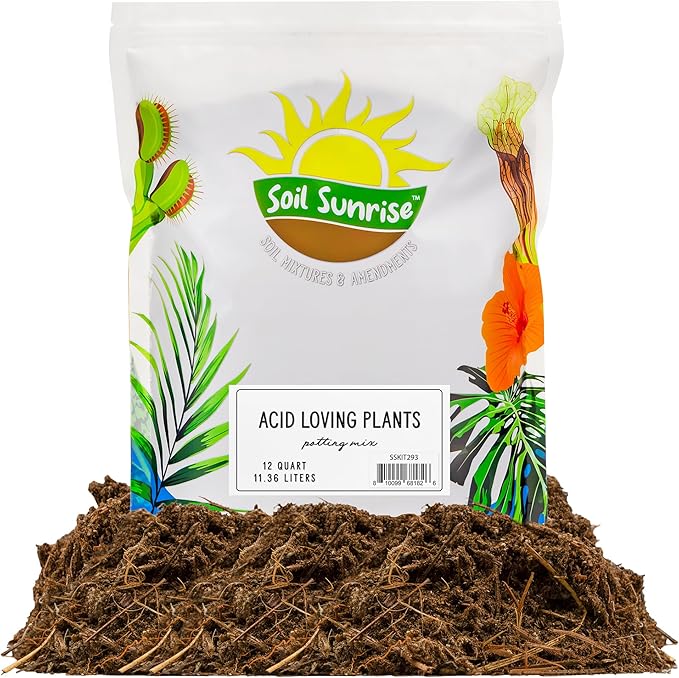 Acid Loving Plant Potting Soil Mix (12 Quarts), Premium Container Blend pH Balanced for Azaleas, Rhododendrons, Blueberries and More