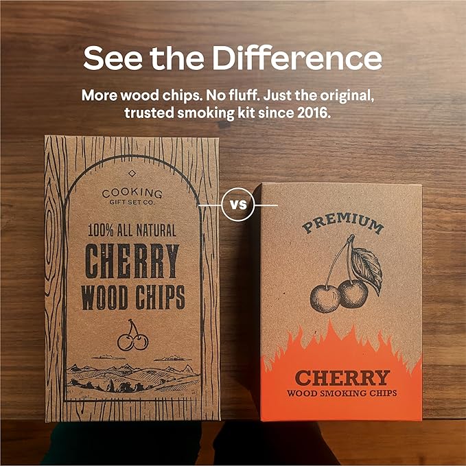 Deluxe Smoker Box for Gas Grilling - Complete BBQ Smoker Box Kit with Wood Chips, Stainless Steel Smoke Box for Gas Grill & Charcoal, Thermometer, Scraper & Recipes - Smoker Accessories Gifts for Men