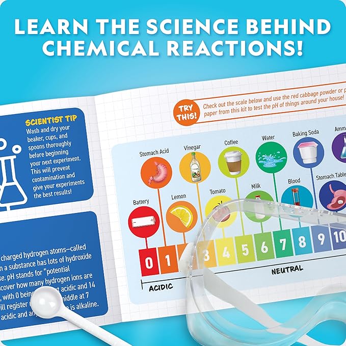 National Geographic Amazing Chemistry Set - Chemistry Kit with 45 Science Experiments Including Crystal Growing and Reactions, Science Kit for Kids, STEM Gift for Boys and Girls (Amazon Exclusive)