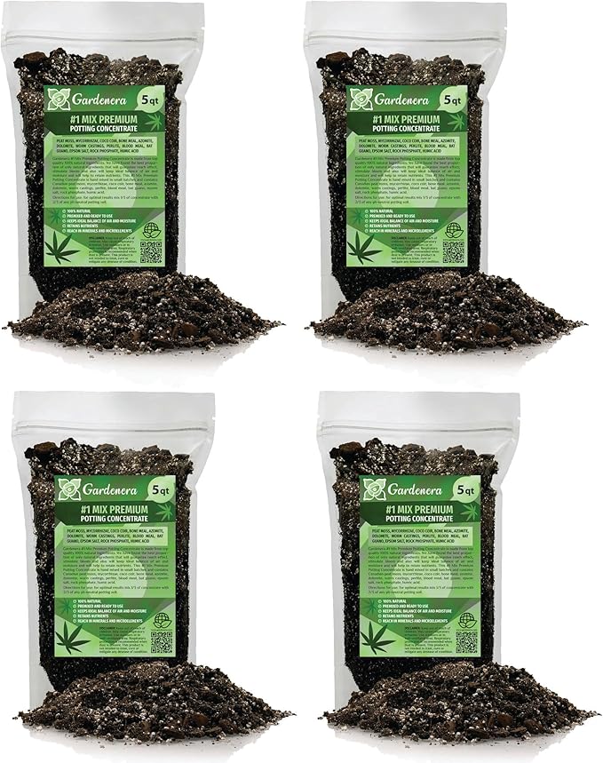 Gardenera Premium Happy Plant Potting Soil Mix - Optimal Nutrient-Rich Blend for Thriving and HIGH-Yield Herbal Plants - 20 Quart