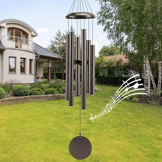 Large 40" Wind-Chimes-Outdoor-Deep-Tone, Soothing Melodic Tones Windchimes, Wind Chimes for Outside, Brown Memorial Wind Chime Best Gift for Mom Women Grandma Neighbors