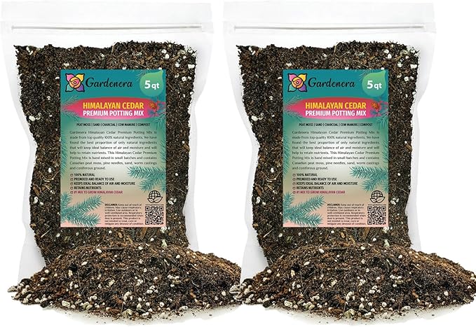 Gardenera Premium Himalayan Cedar Potting Soil Mix - Perfect Balance of Nutrients, Drainage, and Aeration for Healthy Cedar Trees - 10 Quart