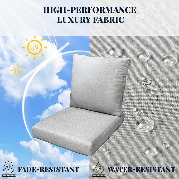 6 Piece Aluminum Patio Set with Swivel Rocking Chairs，All-Weather Outdoor Sofa, Deck Porch Furniture (Dark Grey)