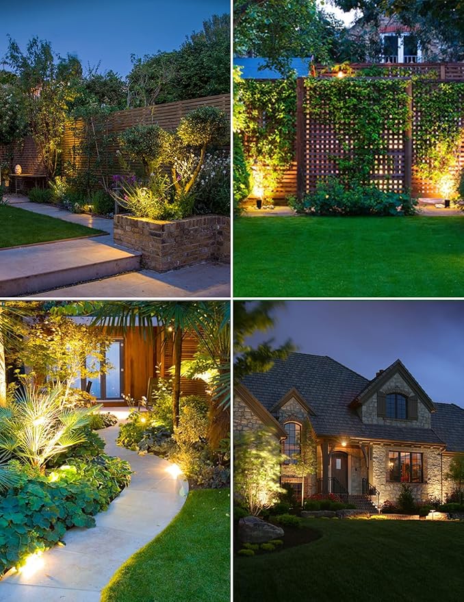 ZYAN Solar Landscape Spotlights Outdoor Waterproof IP65, LED Solar Powered Garden Yard LED Spot Lights for Outside Plant, Tree, Pathway, Auto On/Off Wall Lights for Walkway, Patio, Lawn-8 Pack