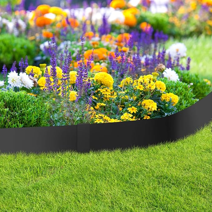 Steel Landscape Edging 40 Inch Strips, Steel Edging 4 Inch Depth, 6 Pack Hammer in Landscape Edging, Metal Landscape Edging, Metal Edging for Landscaping