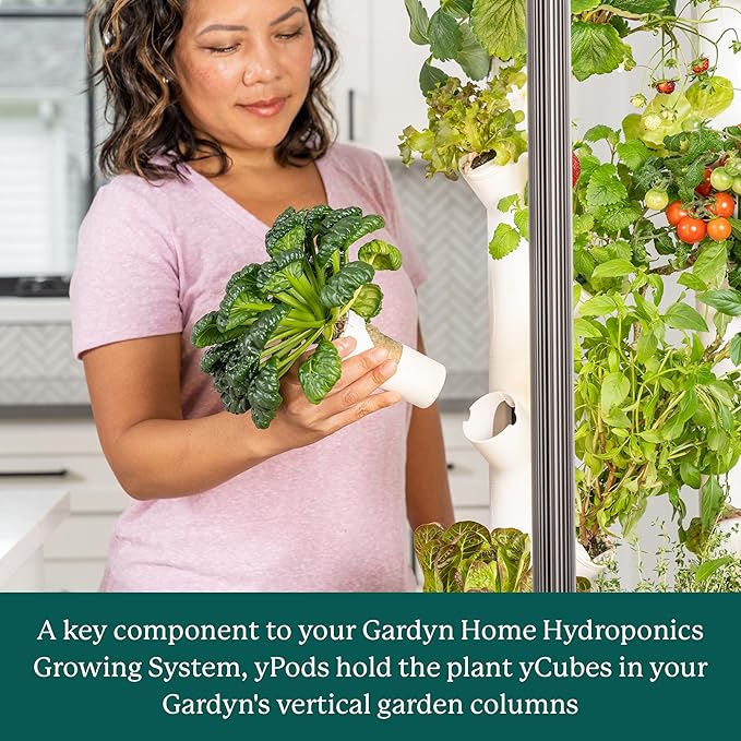 Gardyn yPods - Use with All Home Vertical Indoor Garden Hydroponics Growing System Kits - ABS-Plastic yPods for Vertical Hydroponic Garden Towers - Gardyn Vase Hydroponic Accessories - 10 Pack