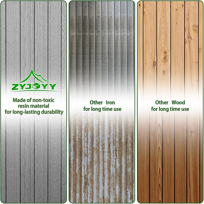 3 x 5 FT Shed Resin Outdoor Storage with Floor, Plastic Shed with Window and Lockable Door for Garden, Backyard, with Wood Texture, Grey