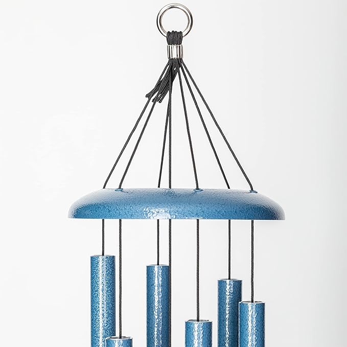 Corinthian Bells by Wind River - 27 inch Sky Blue Wind Chime for Patio, Backyard, Garden, and Outdoor Decor (Aluminum Chime) Made in The USA