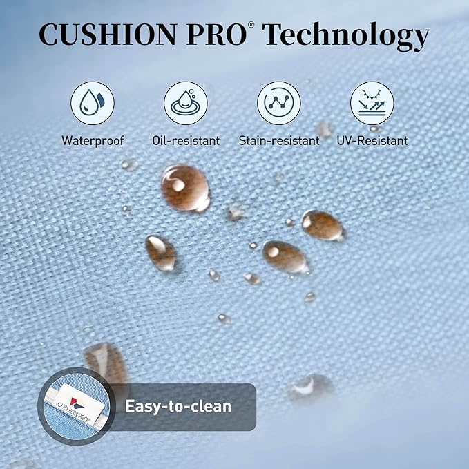 6 Piece Metal Outdoor Patio Furniture Set, Patio Conversation Sets 3-Seater Sofa, 2 Fixed Chair, 2 Swivel Chair with 5.75" Thick Cushion & Coffee Table White Backyard Furniture, Blue