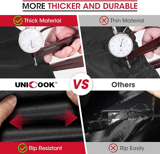 Unicook 65 Inch Grill Cover for Weber Genesis II 400 Series, 4 Burner BBQ Cover for Outdoor Grill, Heavy Duty Waterproof Fade Resistant, Compared to Weber 7131