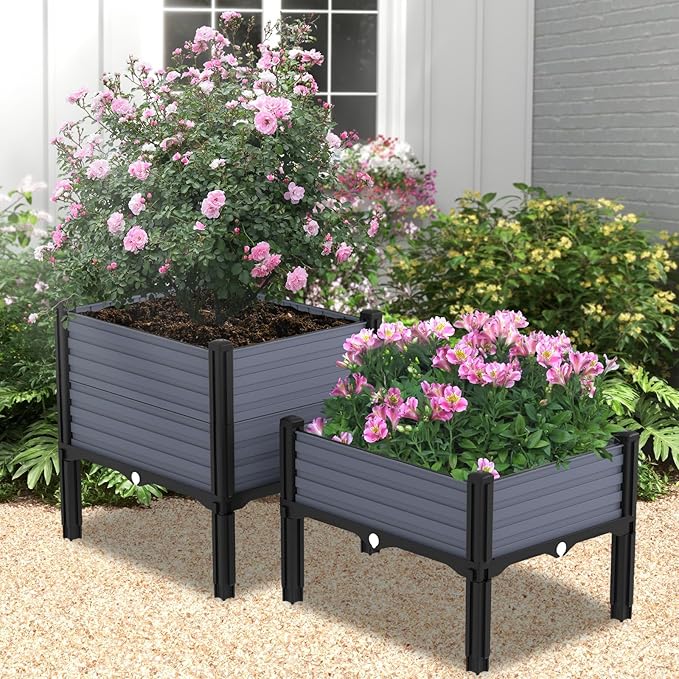 Planter Box Raised Garden Bed with Reinforced Support Rods, Drainage Grid, Multi-Combination Options for Vegetables, Flowers, and Herbs, Ideal for Balcony, and Patio Gardening