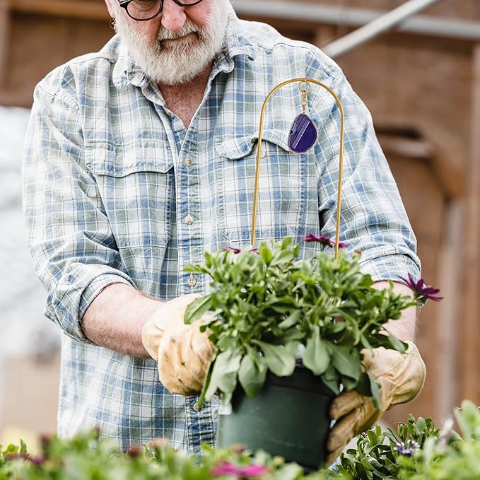 2 Pcs 16 Inch Arch Trellis with Agate and Moon Phase Trellis for Climbing Plants Gold Trellis for Potted Plants Indoor Trellis for Climbing Plants Support Small House Plant Trellis for Hoya,Flower