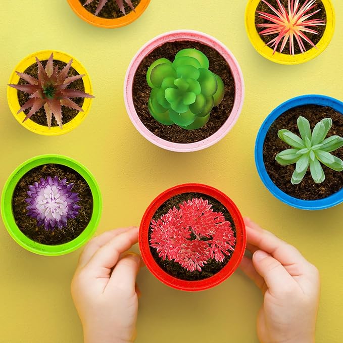 Artificial Succulent Plants, 6pcs Mini Fake Succulents Plants for DIY Crafting Home Wall Office Decoration (excluding pots)