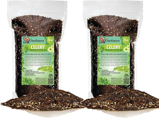 GARDENERA Premium Celery Potting Soil Mix - Optimal Nutrient-Rich Blend for Thriving and Crisp Celery Plants - 10 Quart