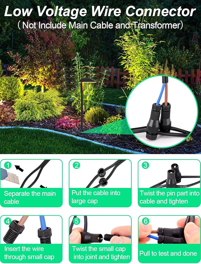 5W RGBW Low Voltage Landscape Lights LED Pathway Lights with Connectors,IP66 Waterproof Color Changing Landscape Lighting 12-24V Landscape Path Light for Walkway Garden Yard Lawn (8Pack)