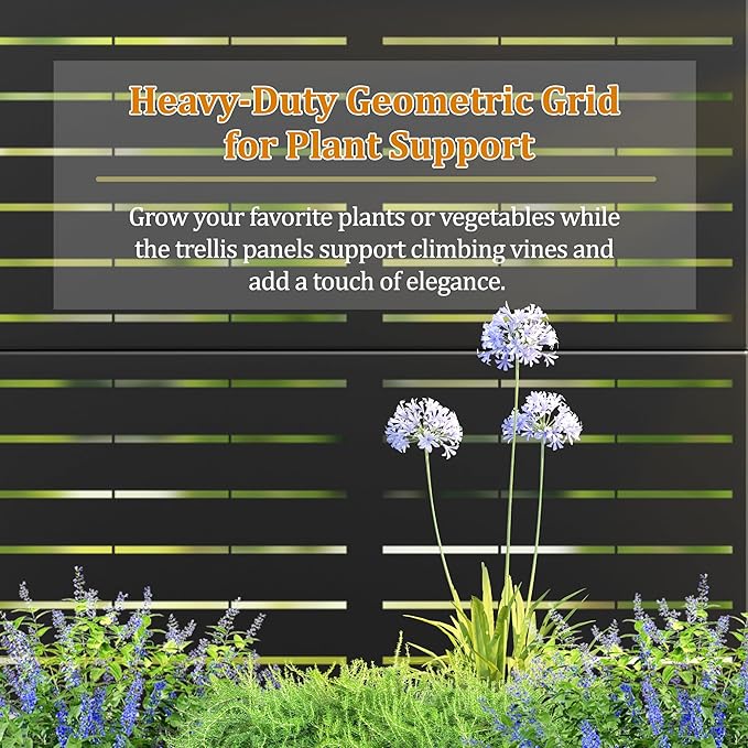 TOAOTBNBO Metal Planter Box with Trellis, Heavy-Duty Raised Garden Bed for Climbing Plants, Drainage Hole, Outdoor Planter Box with Privacy Screen，35''L×16''W×71''H