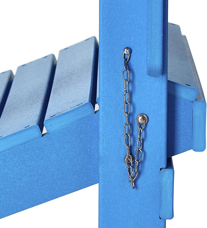 Westin Outdoors Laguna WO Outdoor Adirondack Folding Patio Chairs 8 PCS Set Retro Beach Aesthetic for Backyard, Lawn, Patio, Deck, Garden, Weather Resistant Polyethylene Plastic Lounger (Pacific Blue)