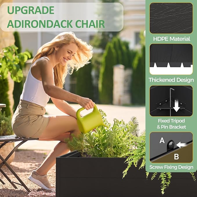 4x4x2ft Raised Garden Beds Outdoor 2 PCS, Divisible Elevated Planter Boxes for Gardening with Easy Assembly, Outdoor Raised Beds for Planting Plants Vegetables Flowers Herb Fruits, Square