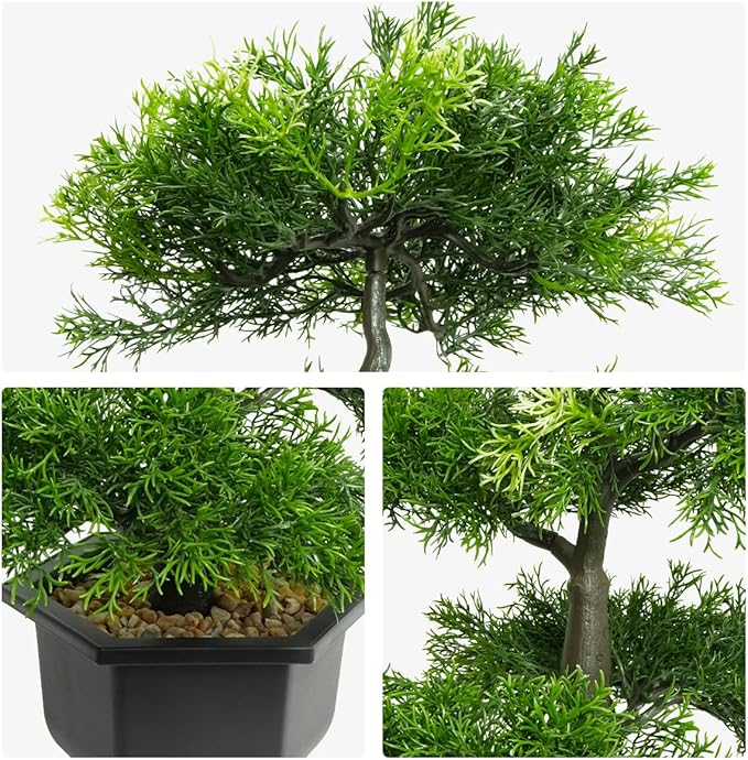 Realistic Artificial Bonsai Tree Low Maintenance Fake Plant Indoor for Home, Office, Bedroom & Living Room Decor