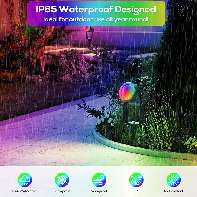 ZYAN Solar Spotlights Outdoor, Solar Landscape Lights with Remote Control, RGBW Colored Spot Lights for Yard, Garden, Lawn, Plant, Tree, Pool Areas, Auto On/Off, Dimmable & Waterproof (12 Pack)