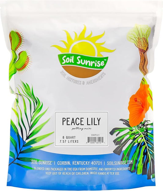 Peace Lily Potting Soil Mix (8 Quarts), for Planting, Growing, or Repotting Peace Lily Plants